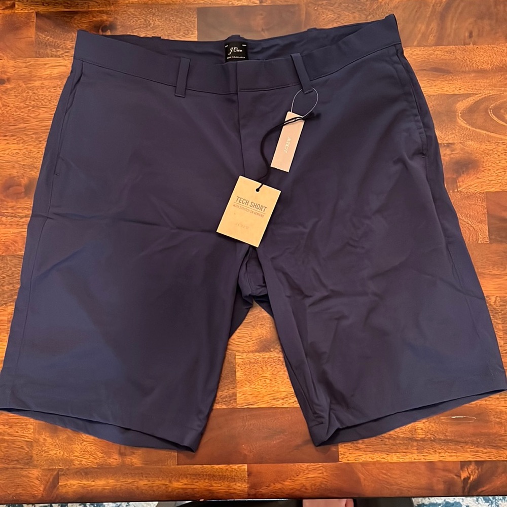Navy J. Crew tech shorts